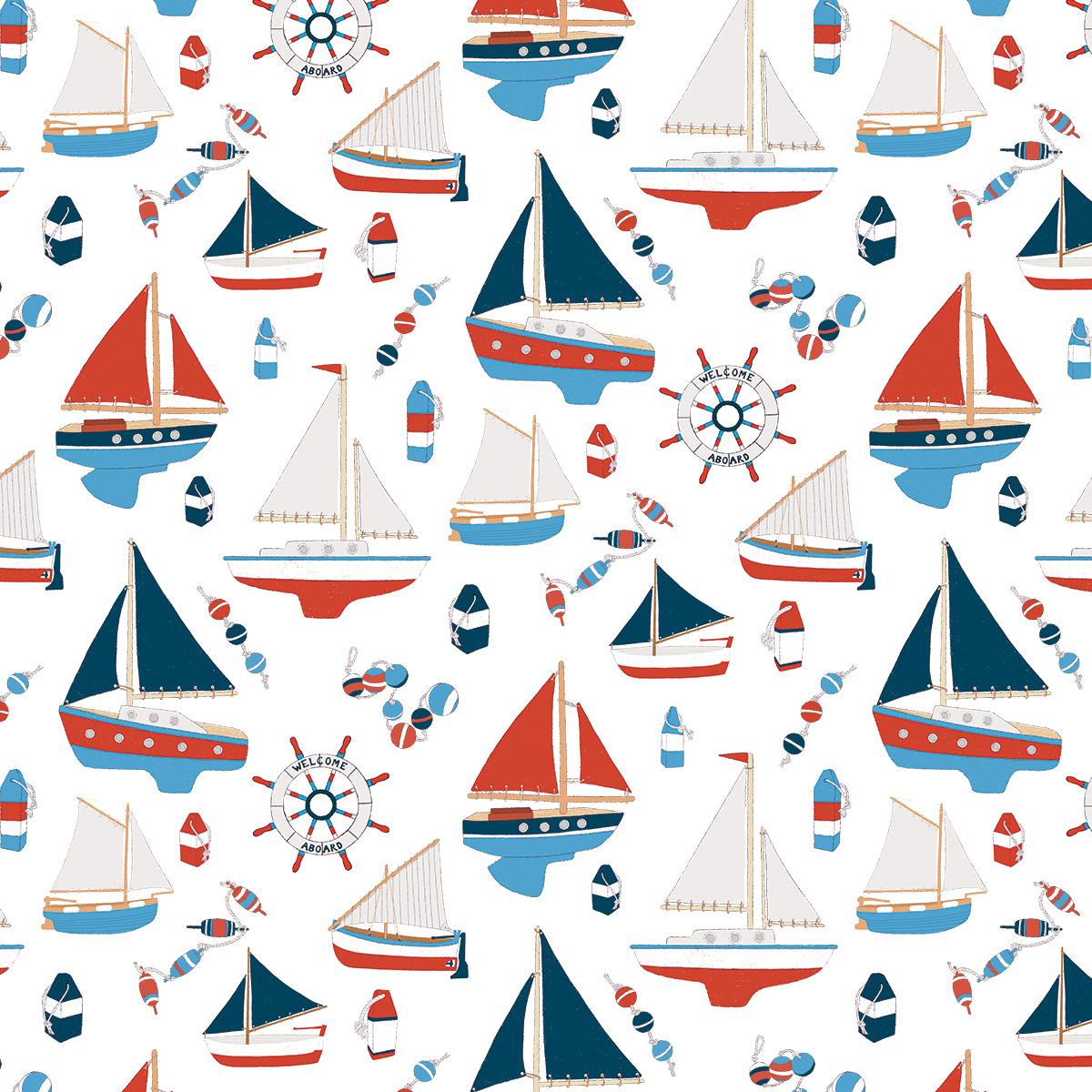Ahoy There Sailing Boats Pattern - image 2 - student project