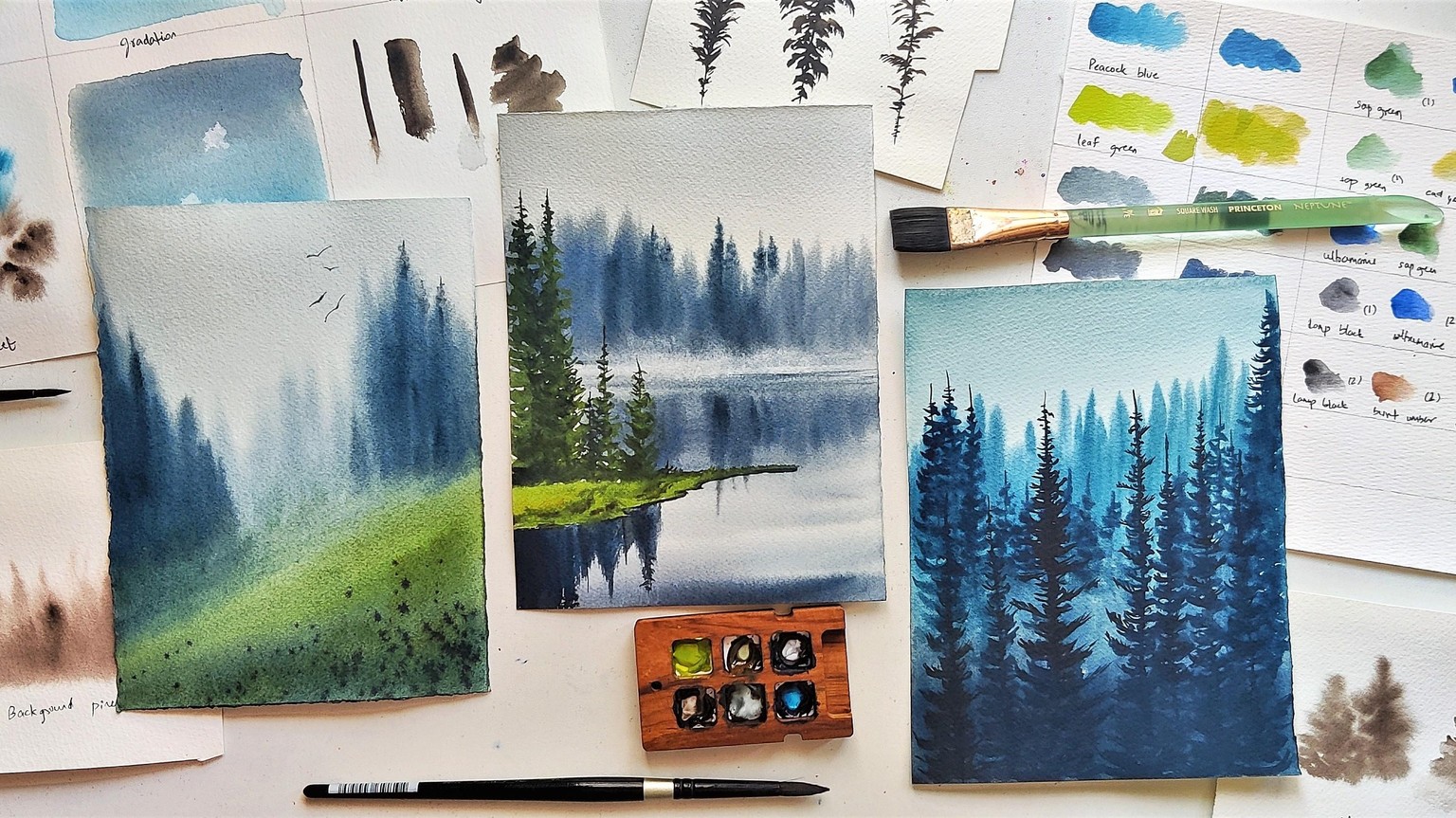 Watercolor misty landscapes - image 3 - student project