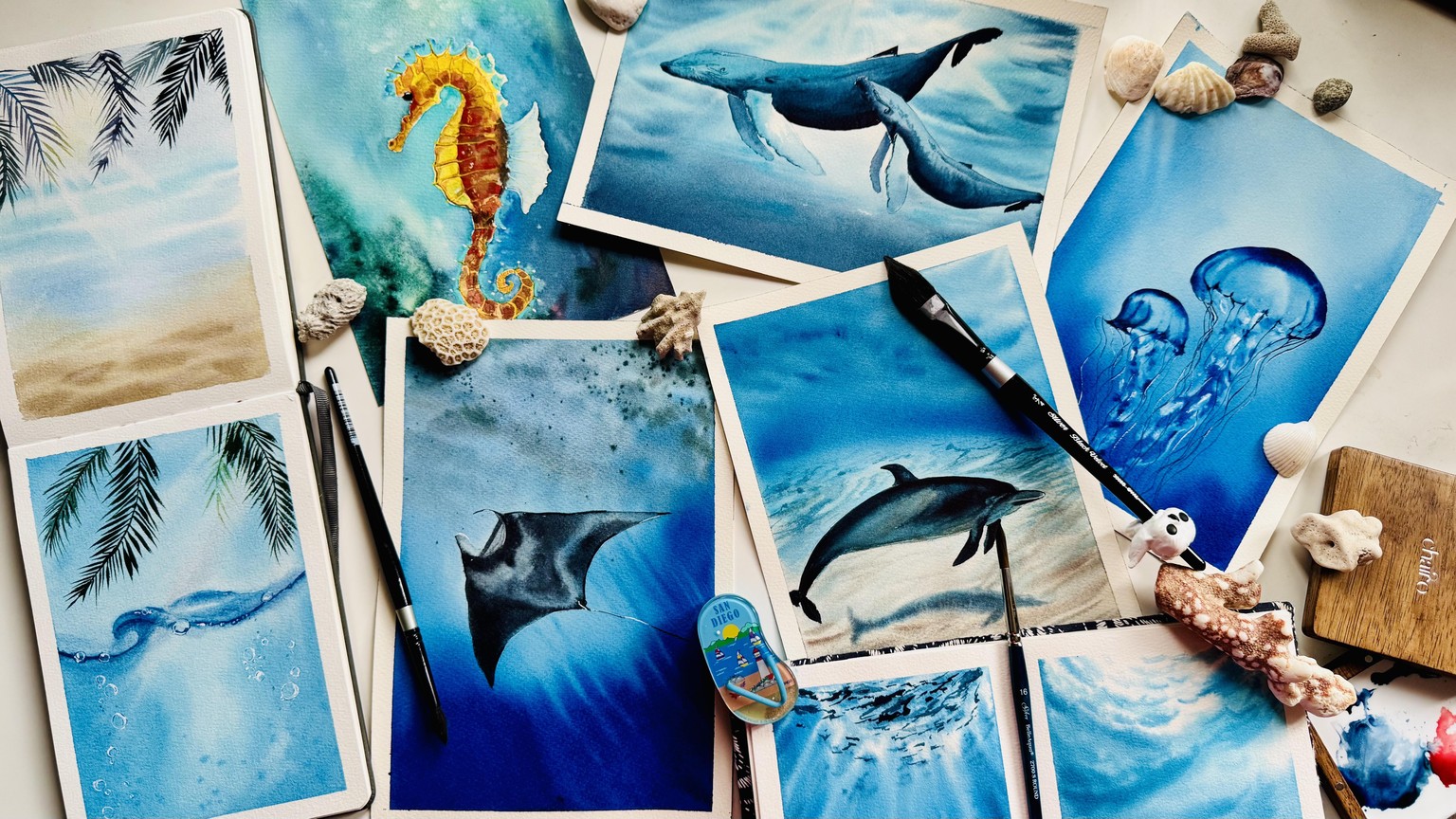 Underwater magic with watercolors - image 1 - student project