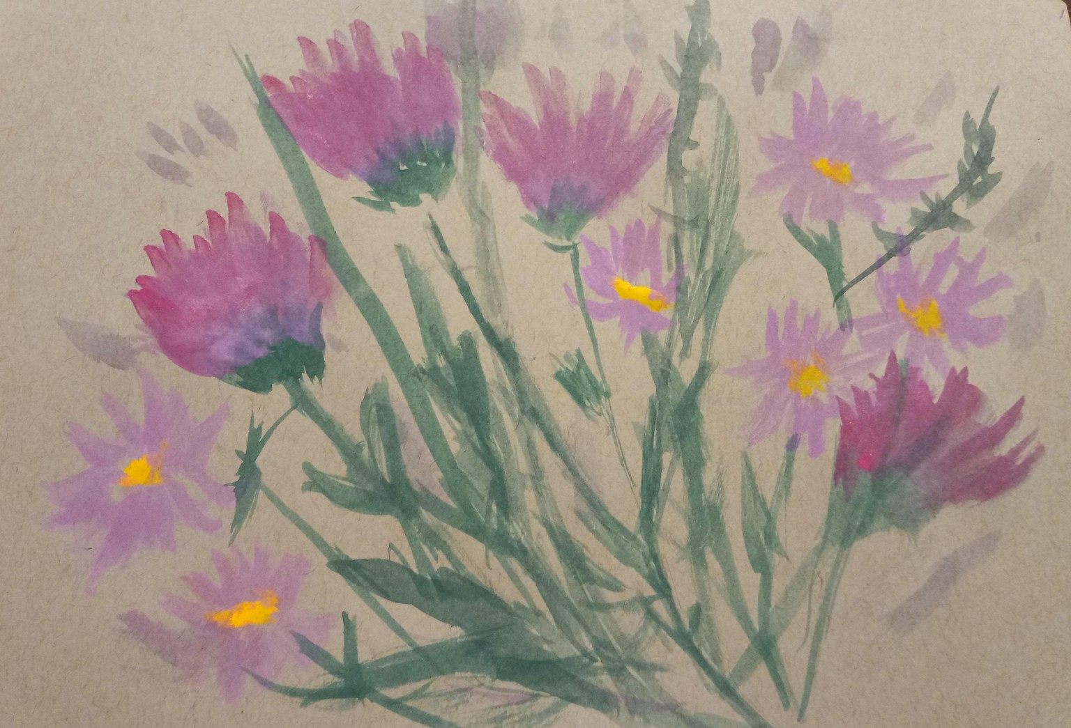 Loose Wildflower Painting - image 5 - student project