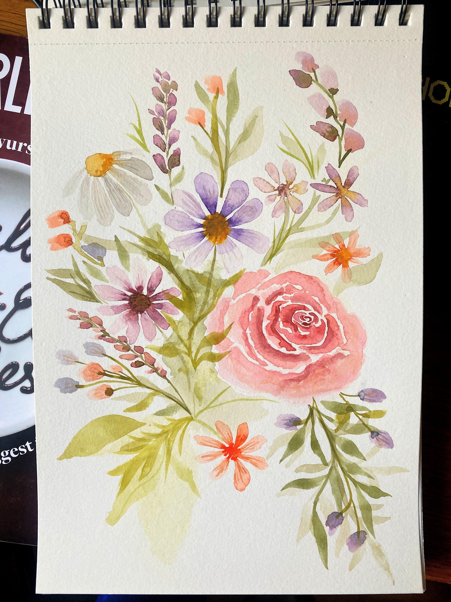 Watercolor flowers - practice - image 3 - student project