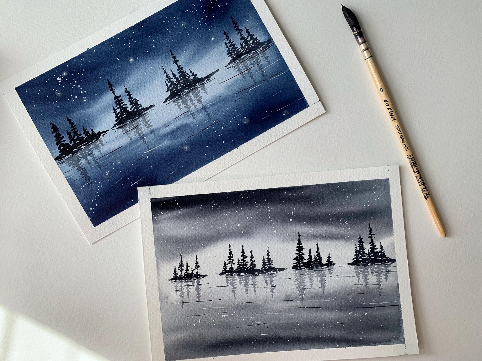 Watercolour Lake Reflections - image 2 - student project