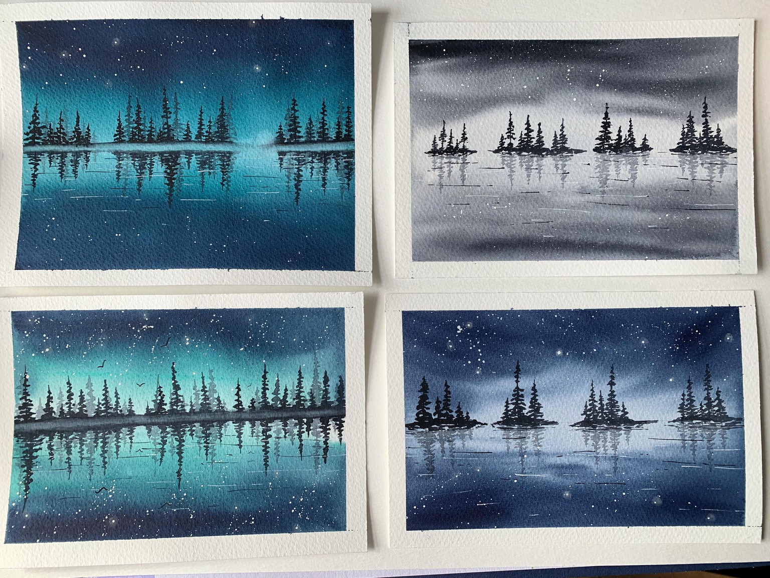 Watercolour Lake Reflections - image 1 - student project
