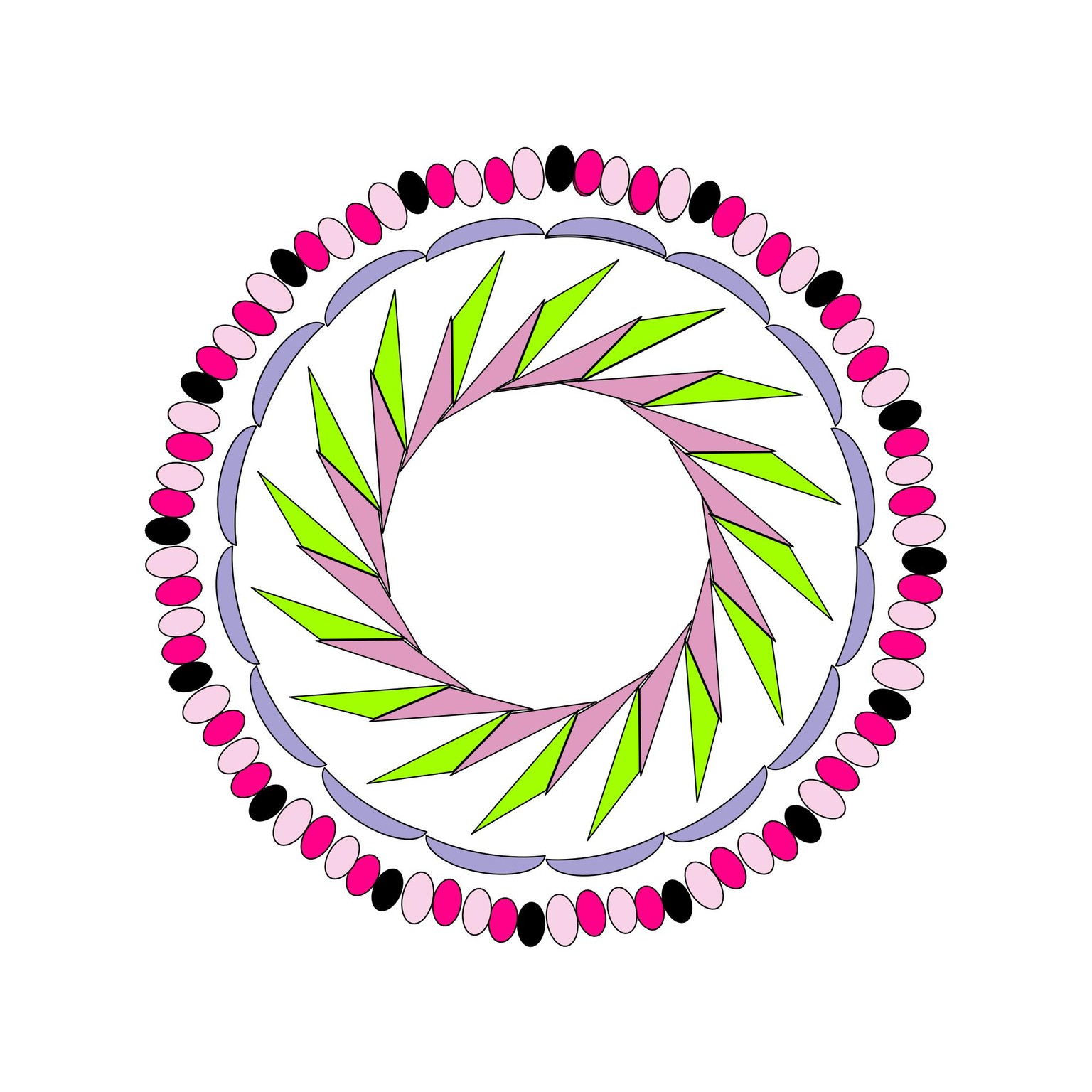 mandala with shapes, and lines and assets from my own drawings - image 2 - student project