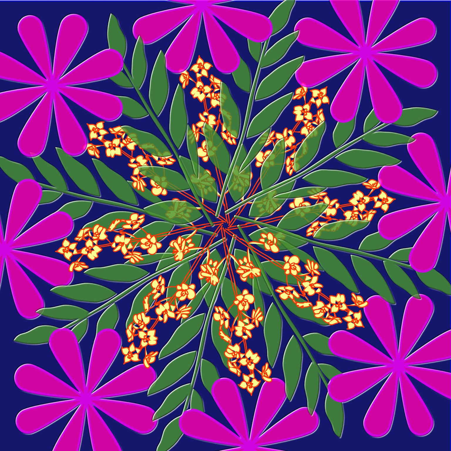 mandala with shapes, and lines and assets from my own drawings - image 1 - student project