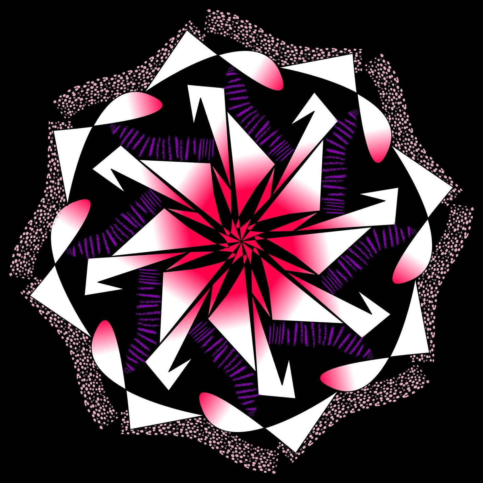 mandala with shapes, and lines and assets from my own drawings - image 3 - student project
