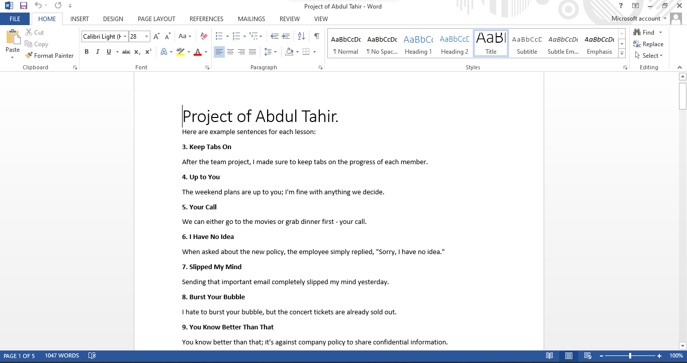 Project of Abdul Tahir - image 1 - student project