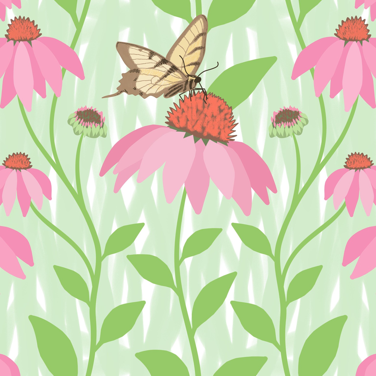 Butterflies & Echinacia - image 2 - student project