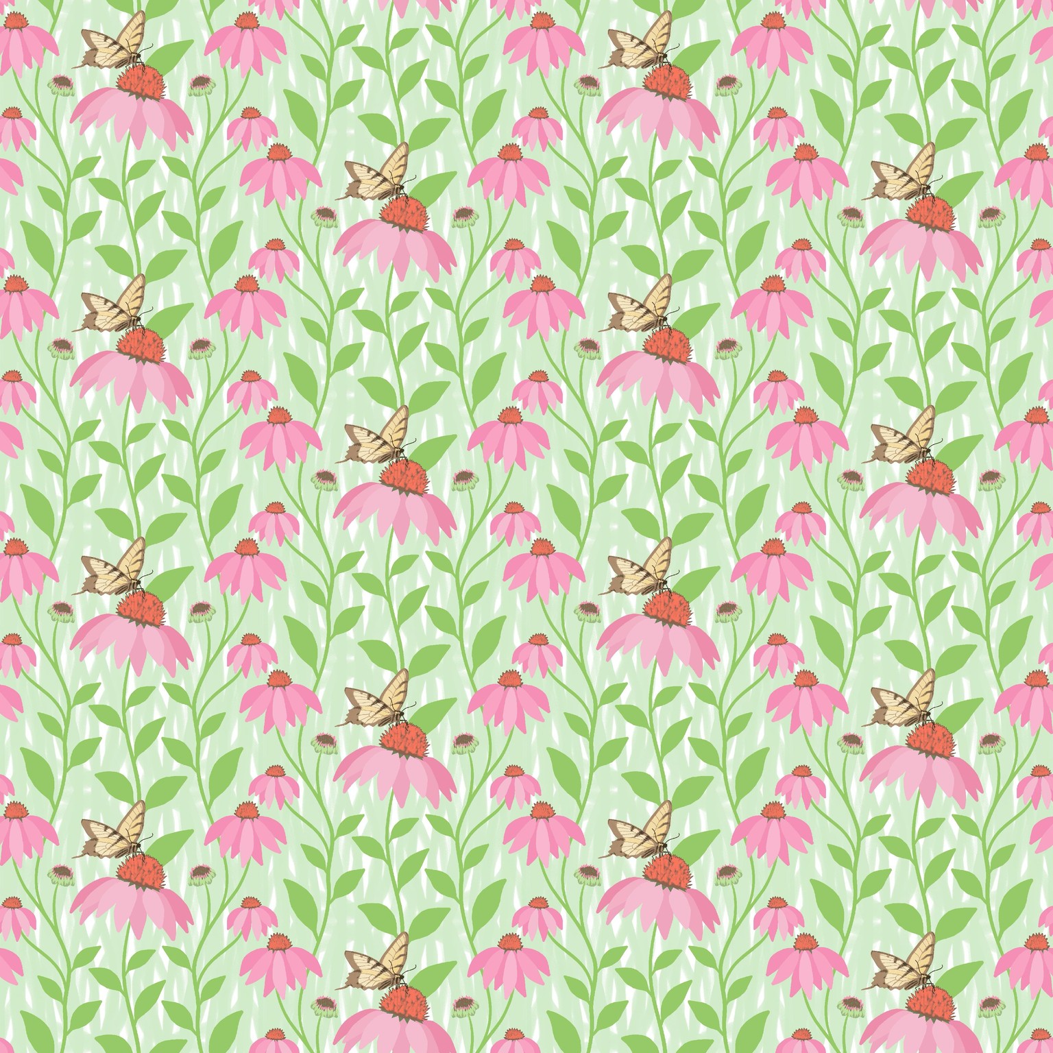 Butterflies & Echinacia - image 1 - student project