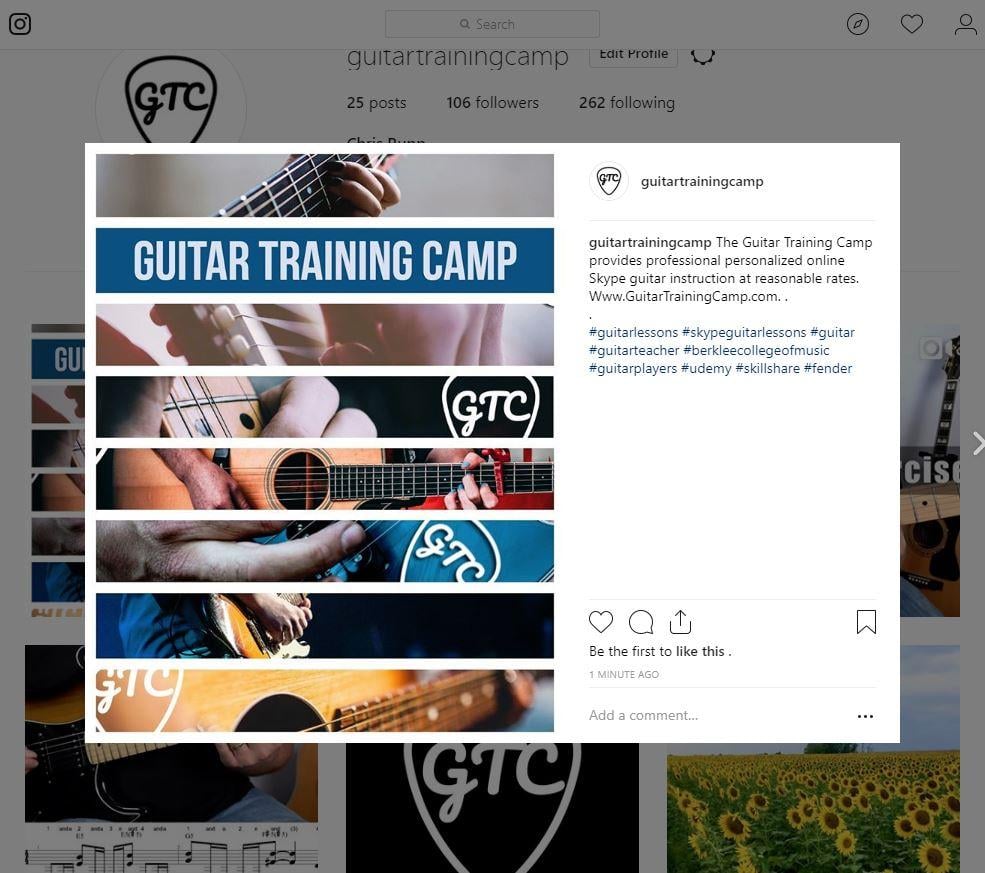 Guitar Training Camp Instagram post - image 1 - student project