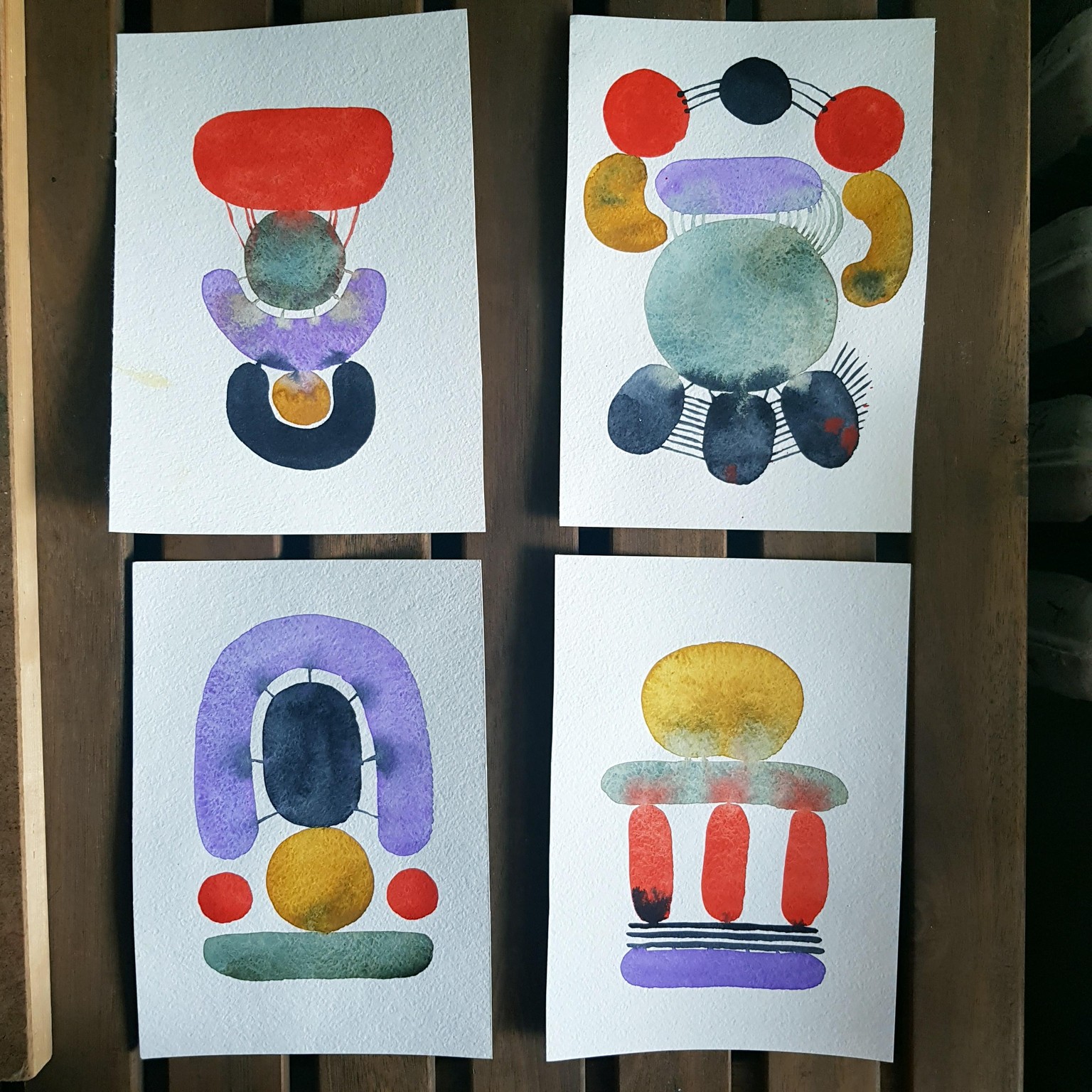 Abstract Watercolors - create a series for a gallery wall - image 1 - student project