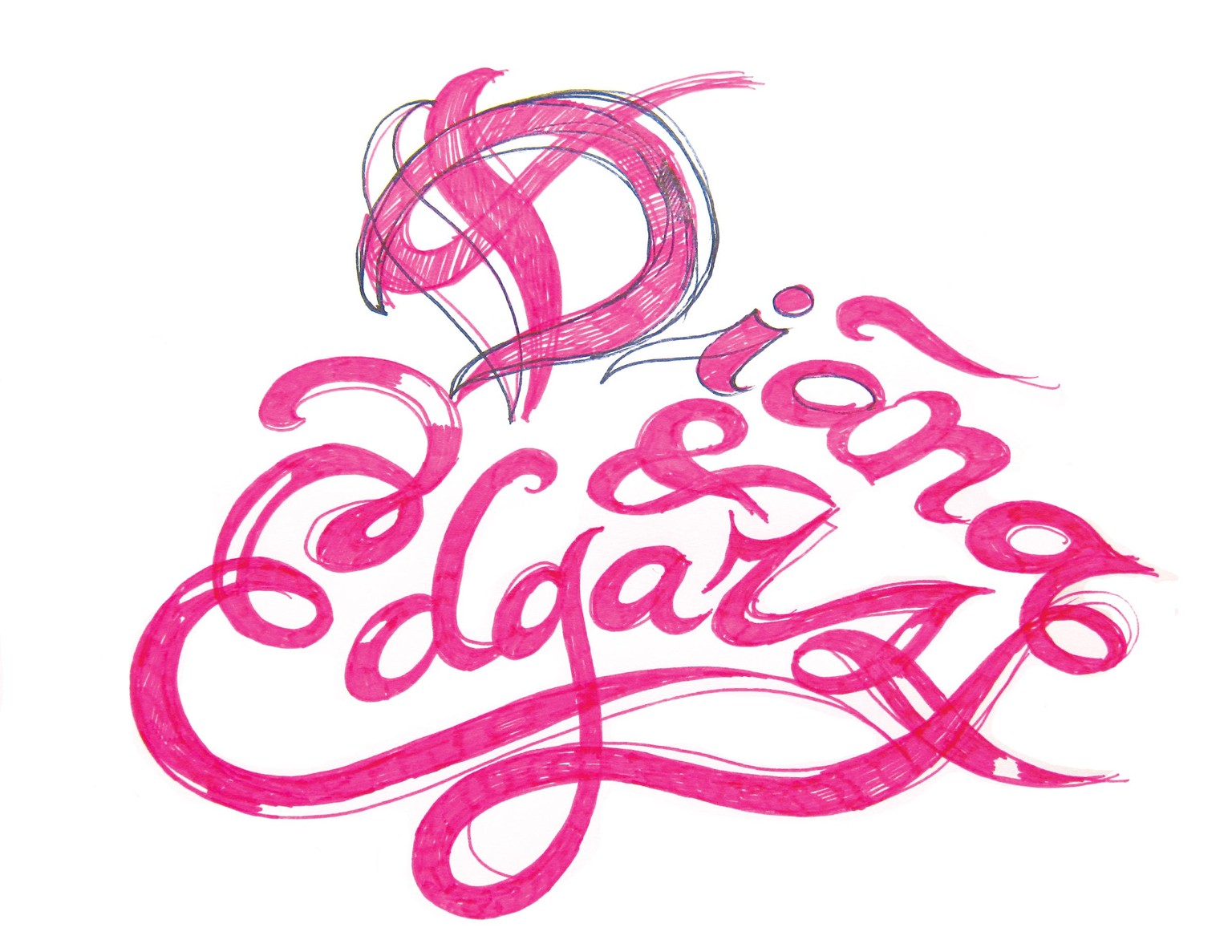 Diana & Edgars. Wedding monogram, part of lettering - image 2 - student project