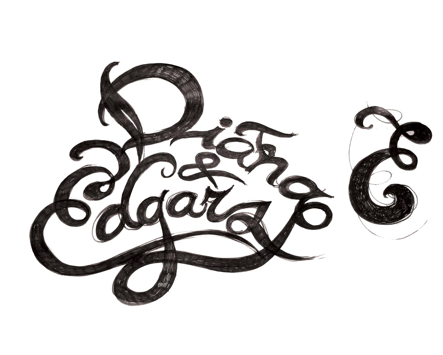 Diana & Edgars. Wedding monogram, part of lettering - image 1 - student project