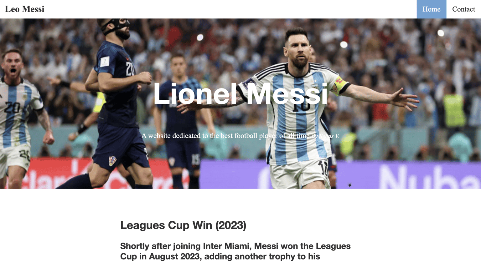 Leo Messi Wiki - image 2 - student project