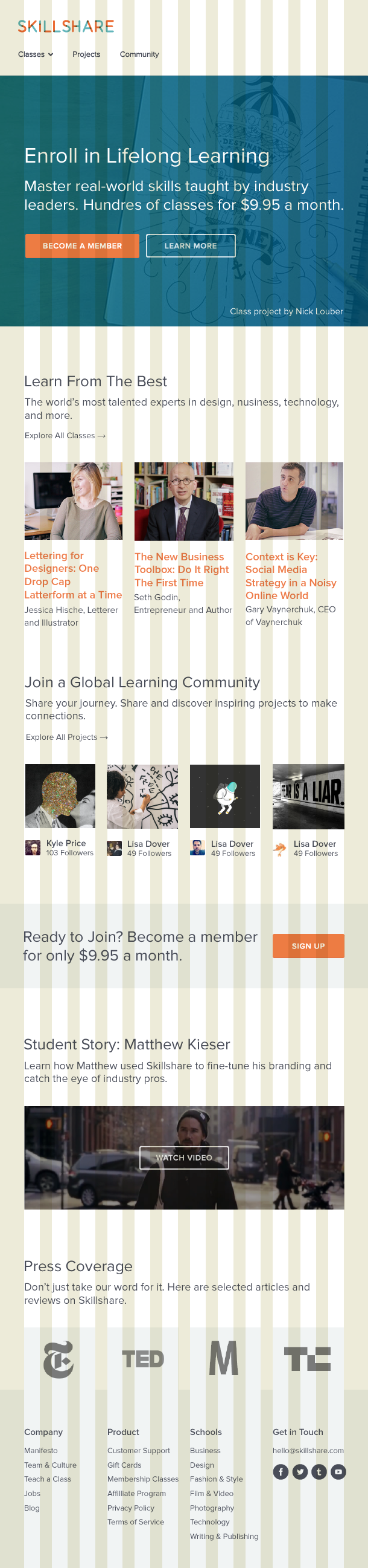 Skillshare's Responsive Homepage - image 2 - student project