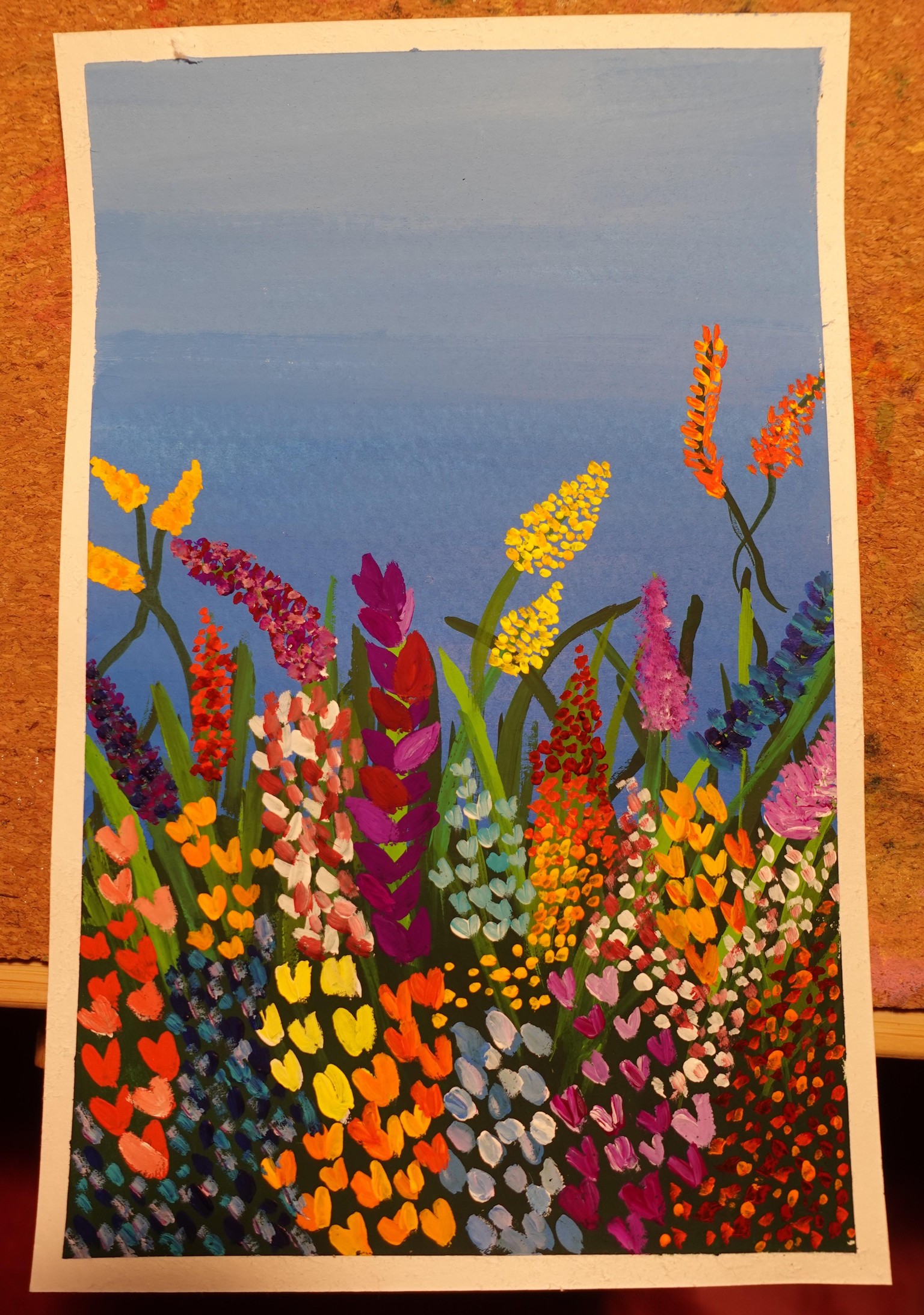 Field of Flowers in Gouache - image 1 - student project