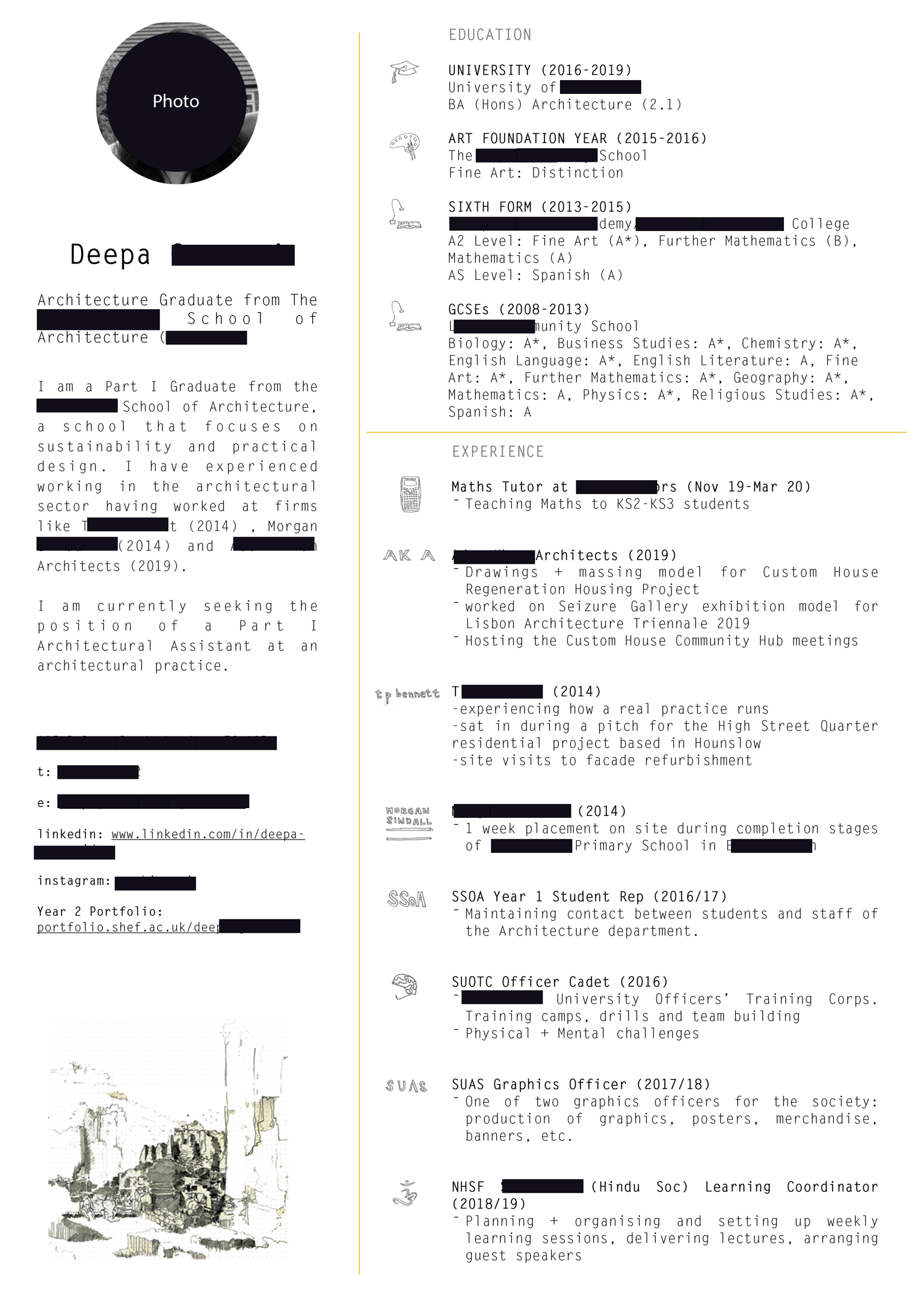 Deepa CV Design before and after - image 1 - student project