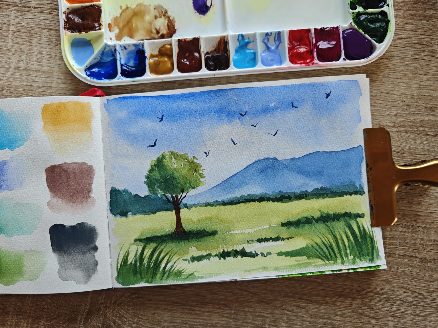 Loose watercolor landscape - image 1 - student project