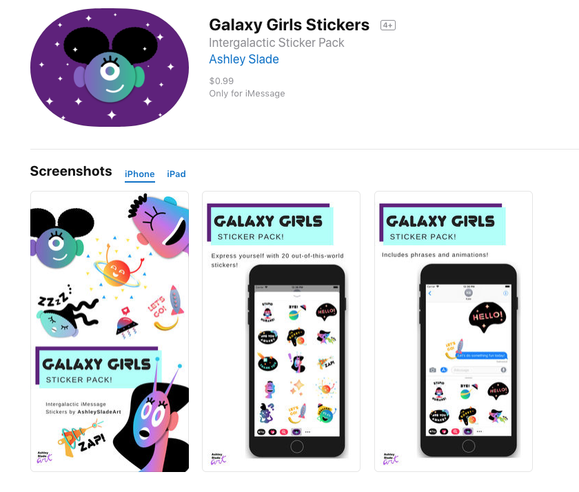 Galaxy Girls Sticker Pack - image 5 - student project