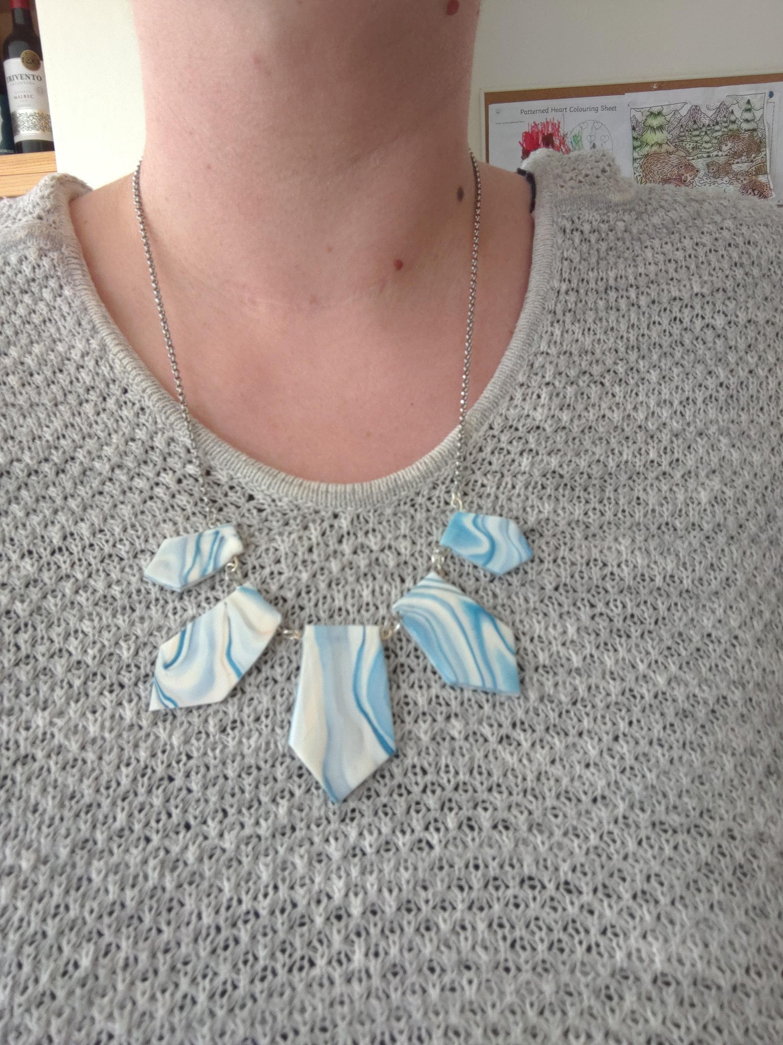 My marble FIMO necklace - image 1 - student project