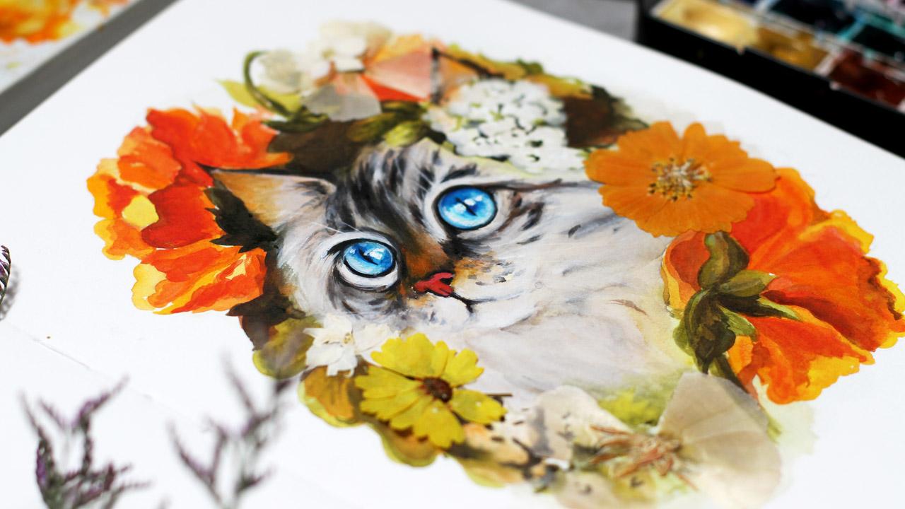 Cats & Flowers Sketchbook - image 1 - student project