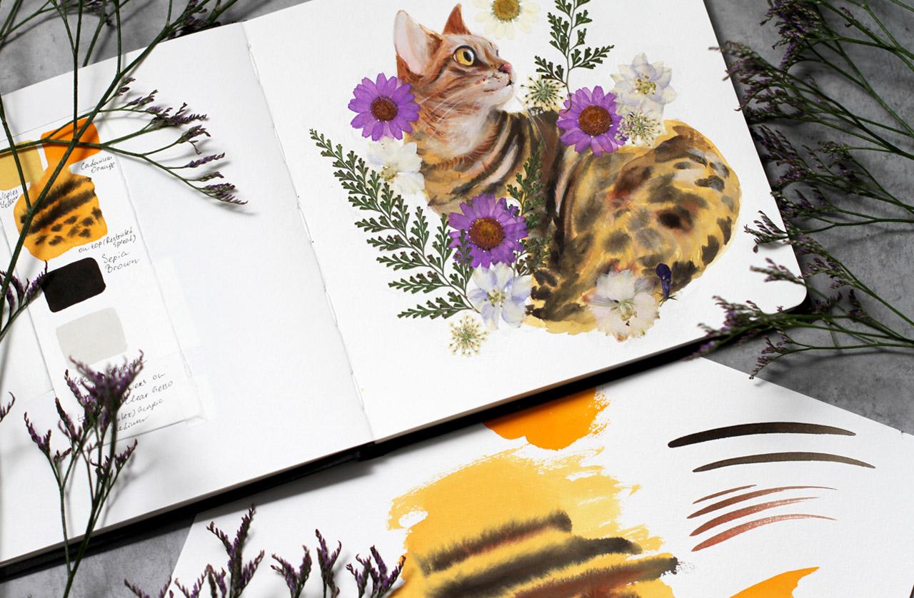 Cats & Flowers Sketchbook - image 4 - student project