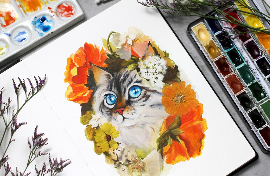 Cats & Flowers Sketchbook - image 7 - student project