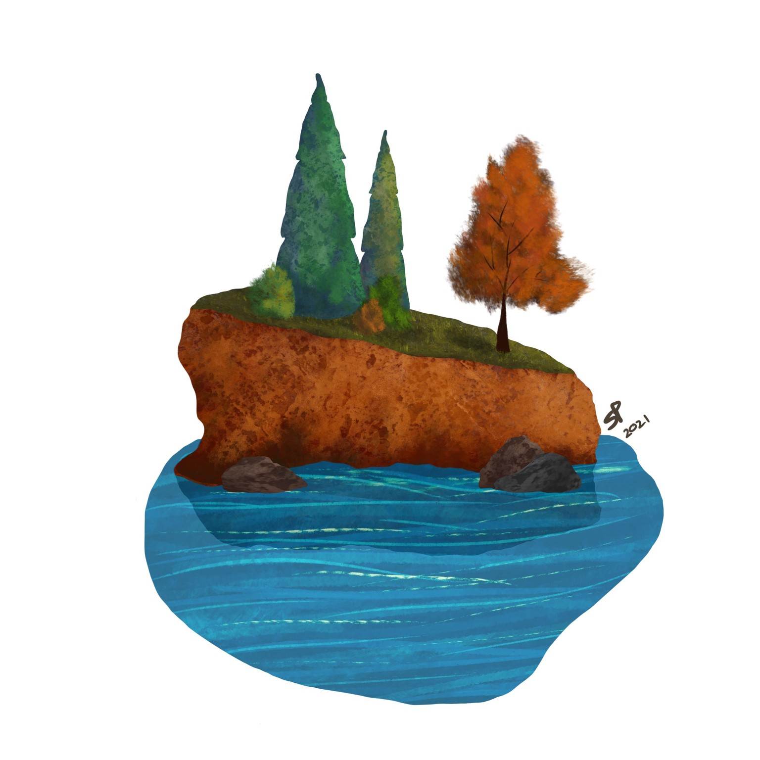 Island Illustration (Beginner) - image 1 - student project