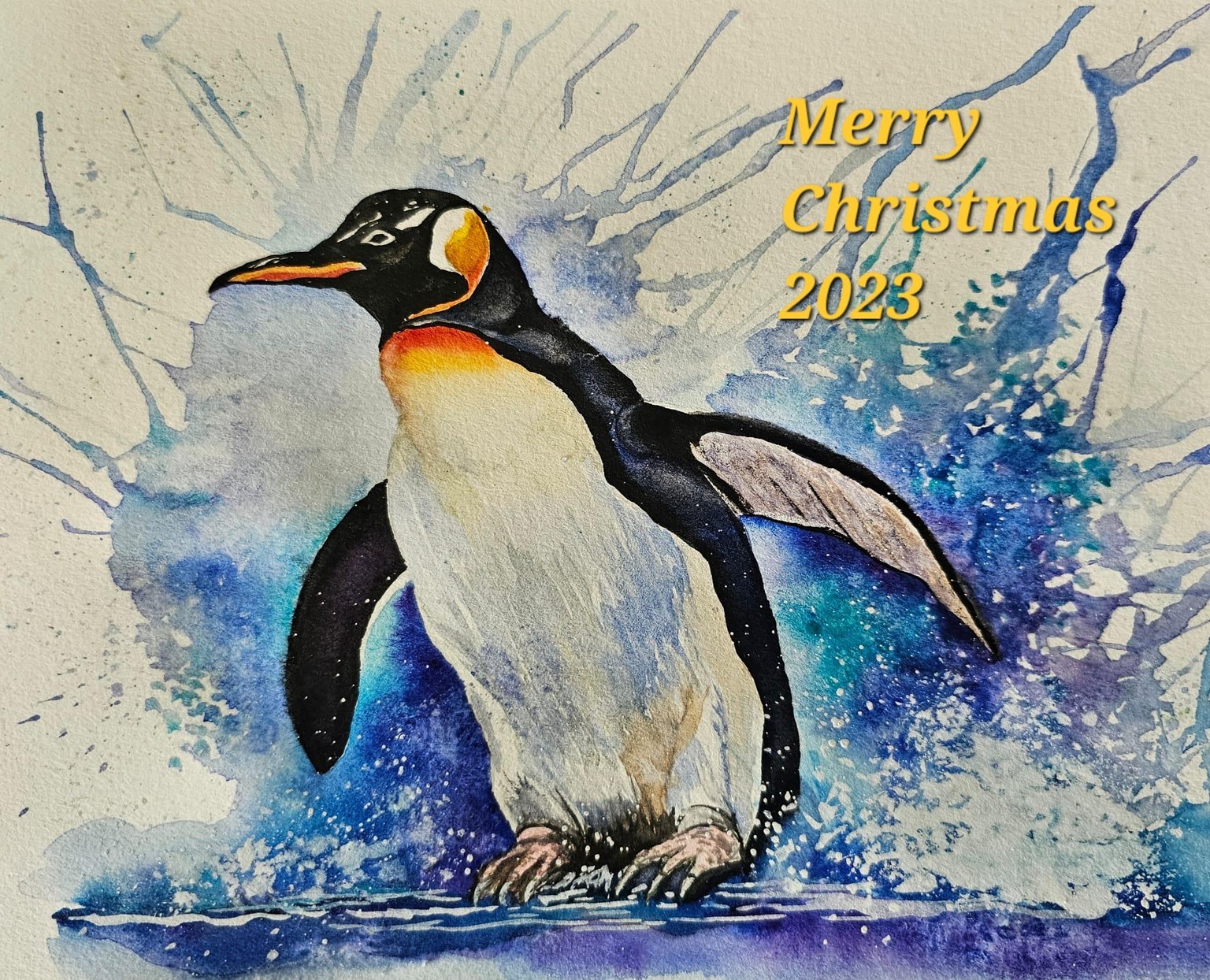 Penguin watercolor painting - image 1 - student project