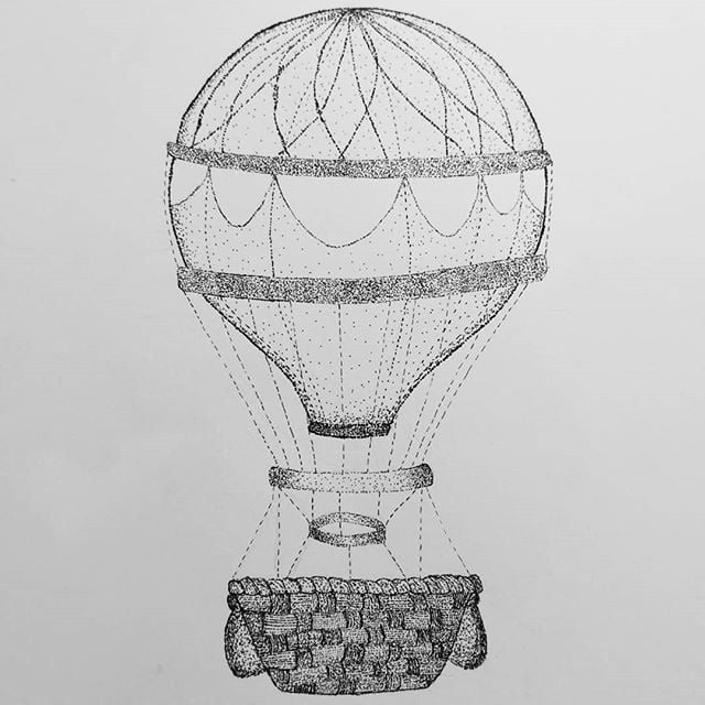 stippled hot air balloon - image 1 - student project