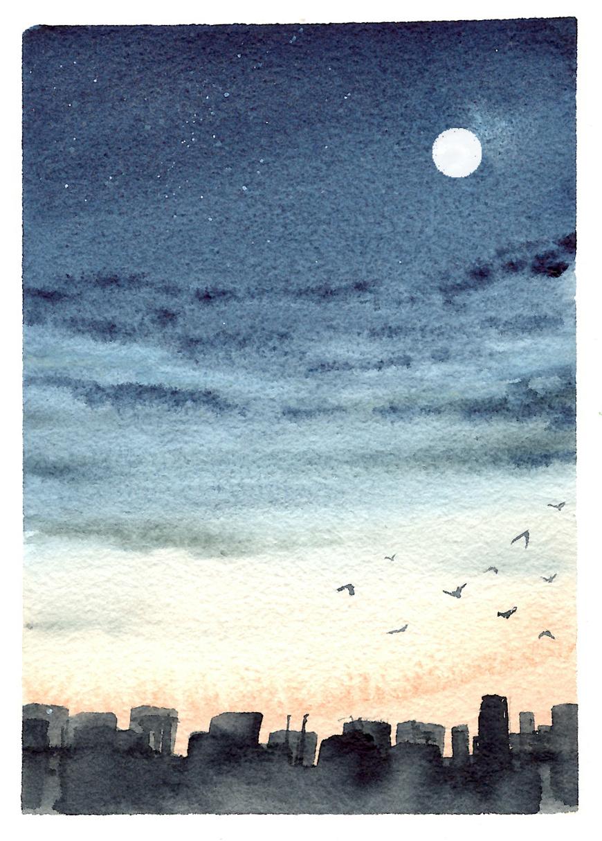 Watercolor skyscapes - image 4 - student project