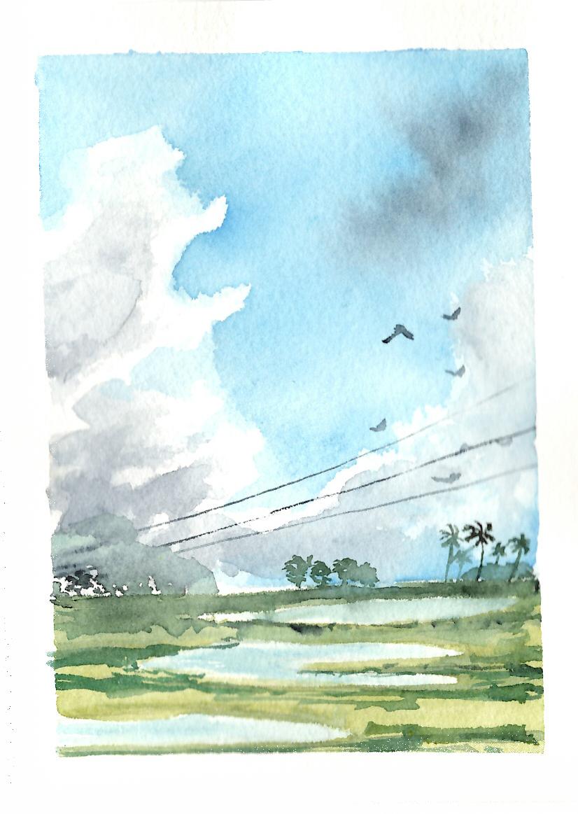 Watercolor skyscapes - image 2 - student project