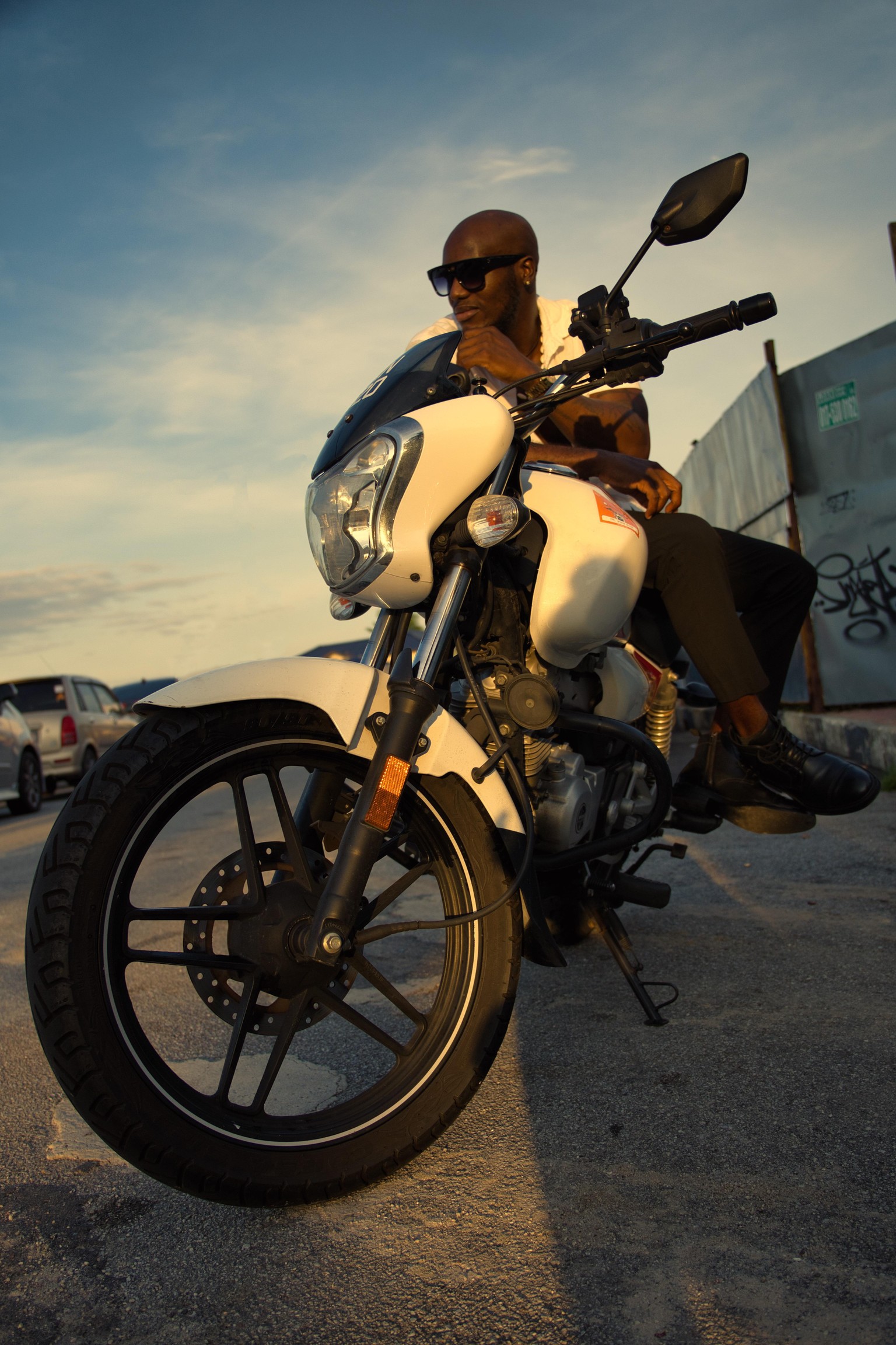 Biker at the port - image 1 - student project