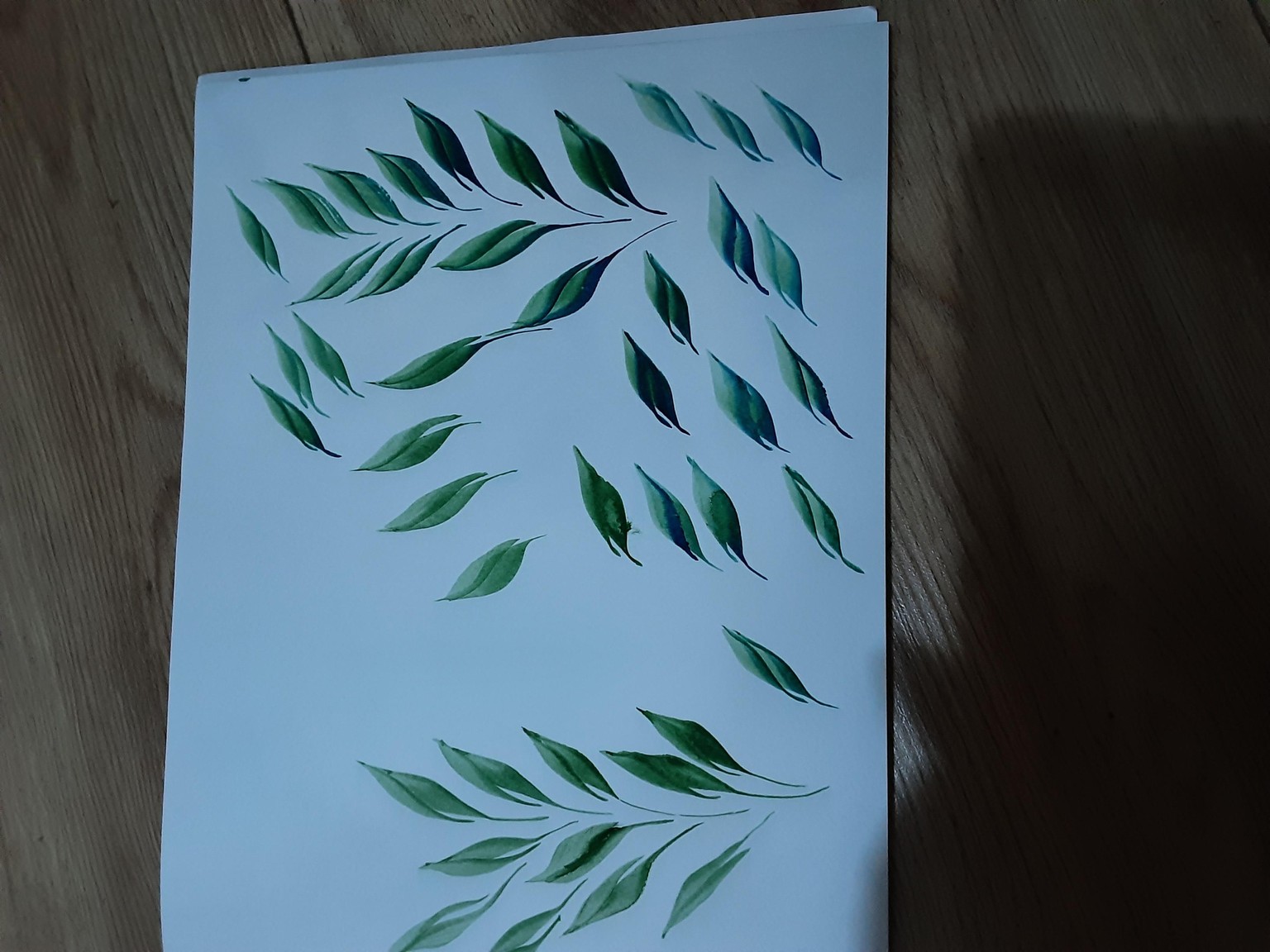 Watercolour leaves - image 2 - student project