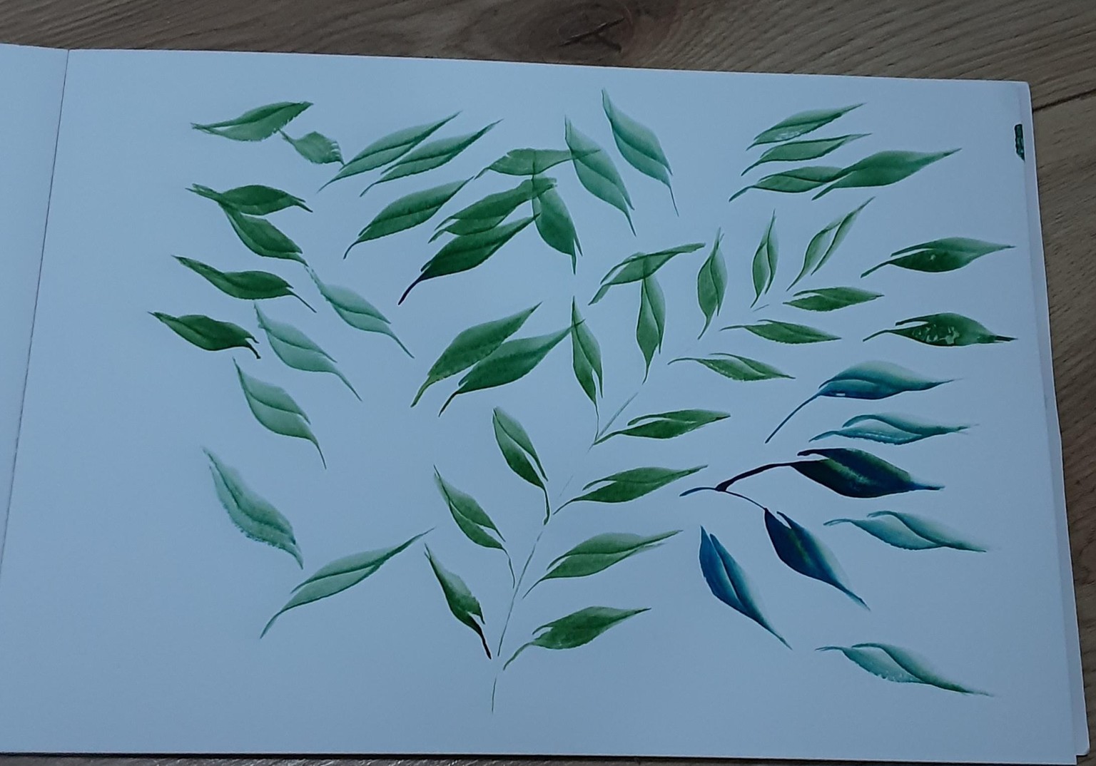 Watercolour leaves - image 1 - student project