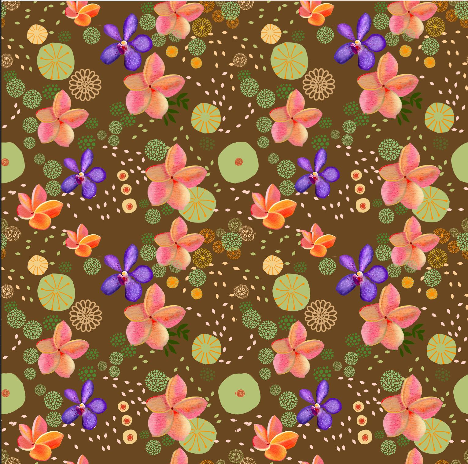 Tropical flowers pattern - image 3 - student project