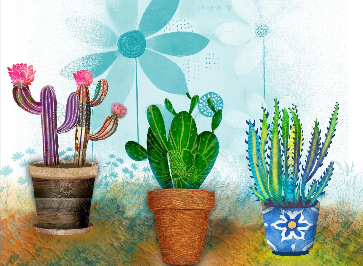 Abstract multi media cacti - image 2 - student project