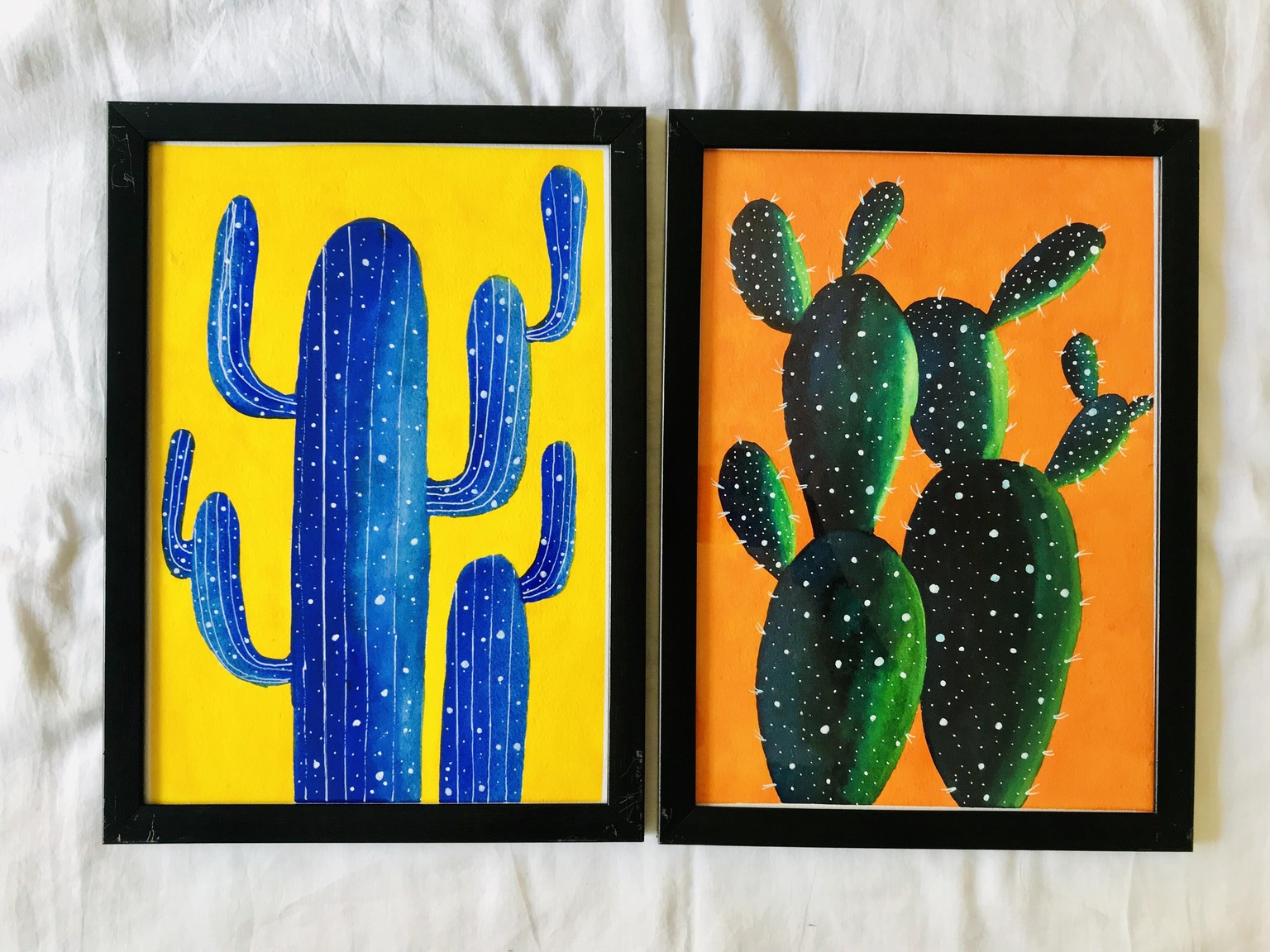 Watercolour Cacti - image 1 - student project