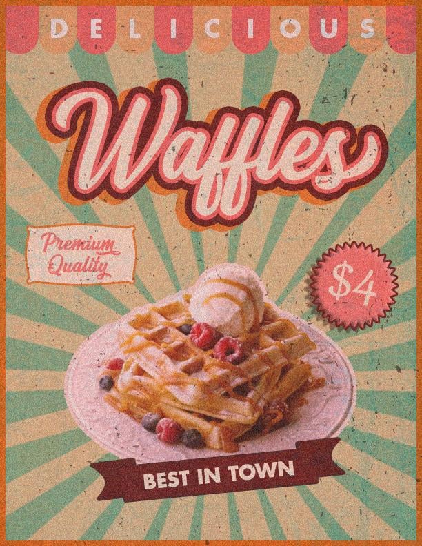 Waffles Retro Poster - image 1 - student project