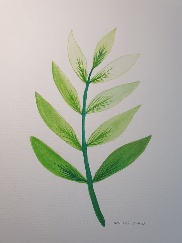 Gouache leaves - image 1 - student project