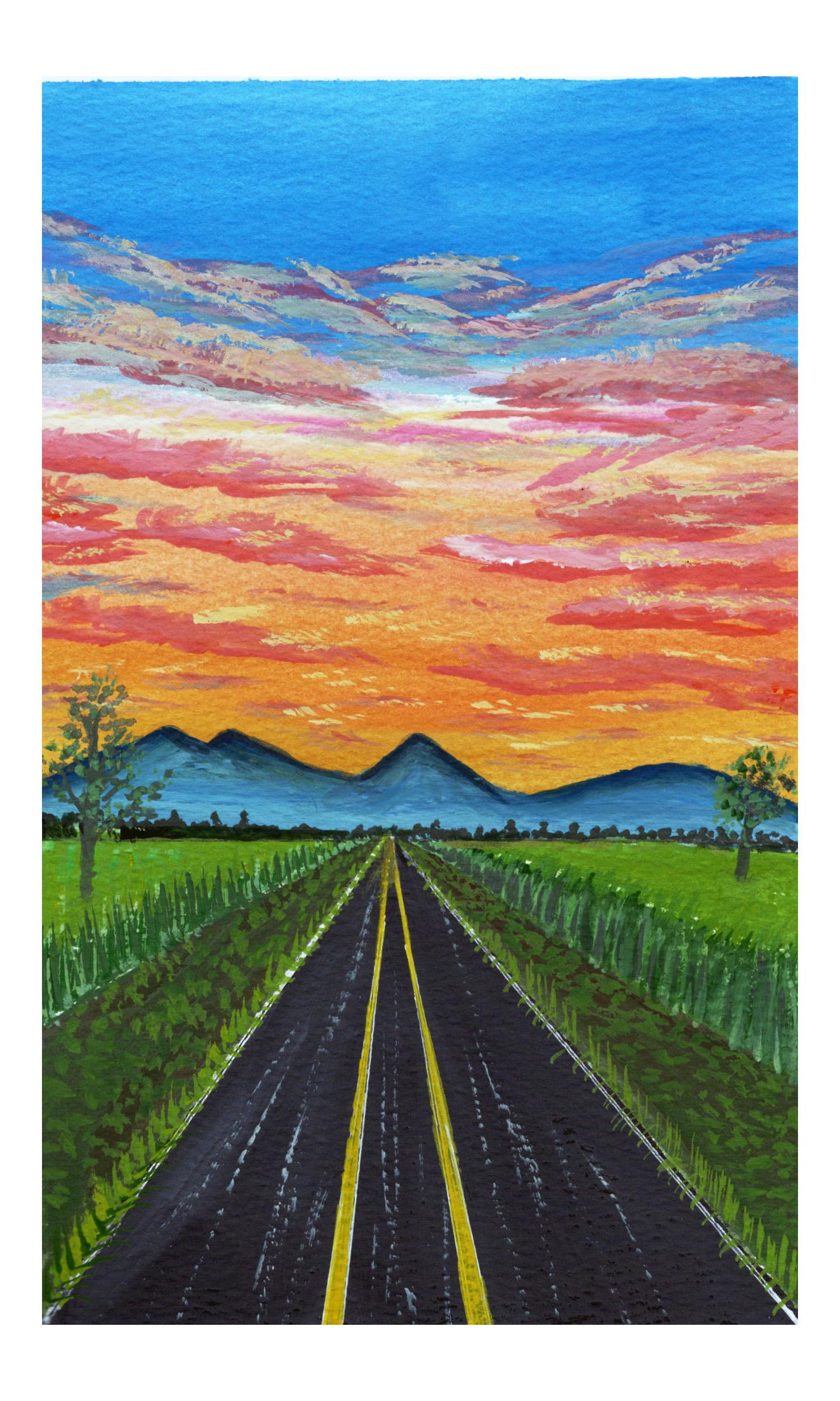 gouache sunset practice - image 7 - student project