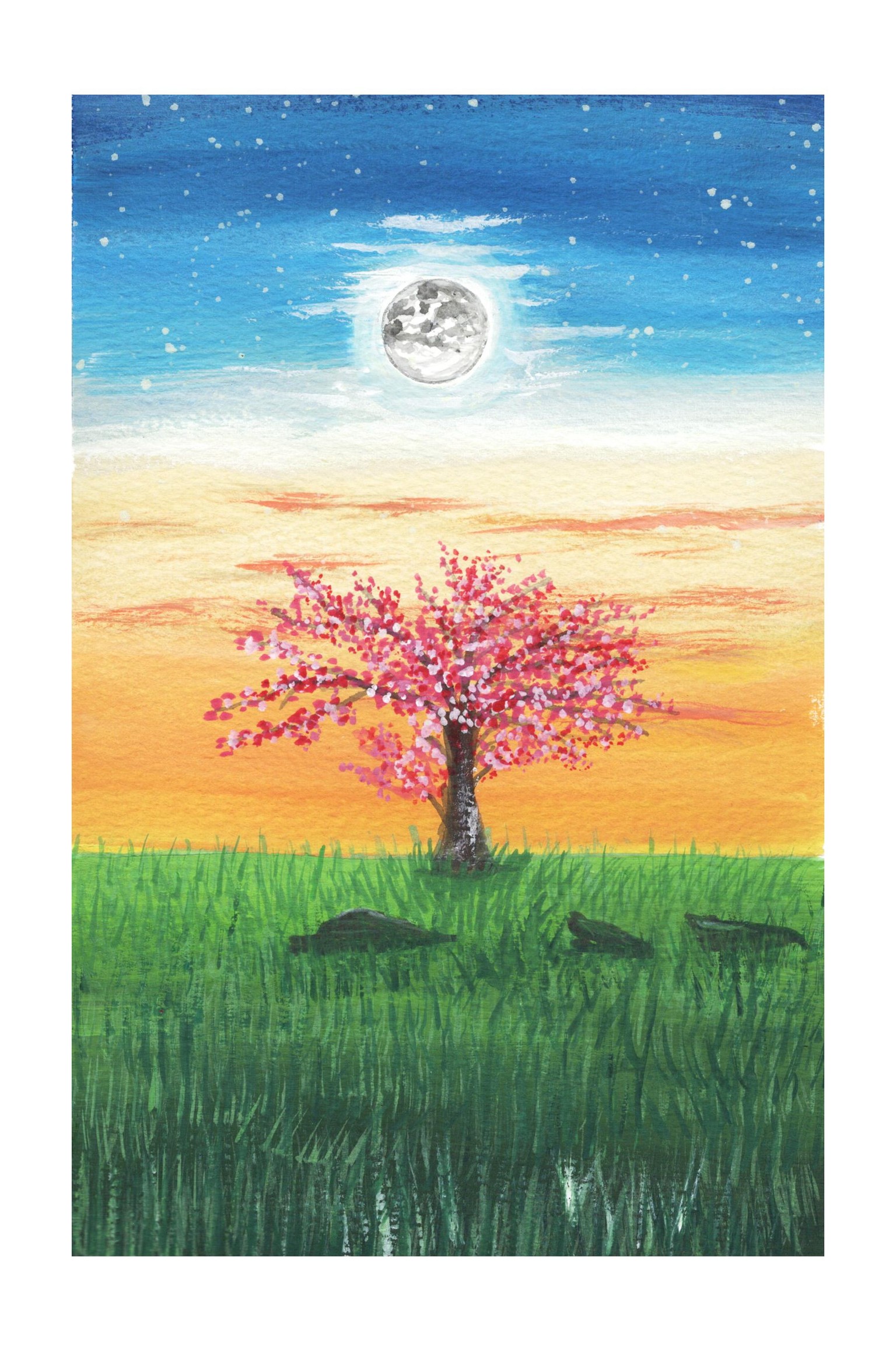 gouache sunset practice - image 3 - student project