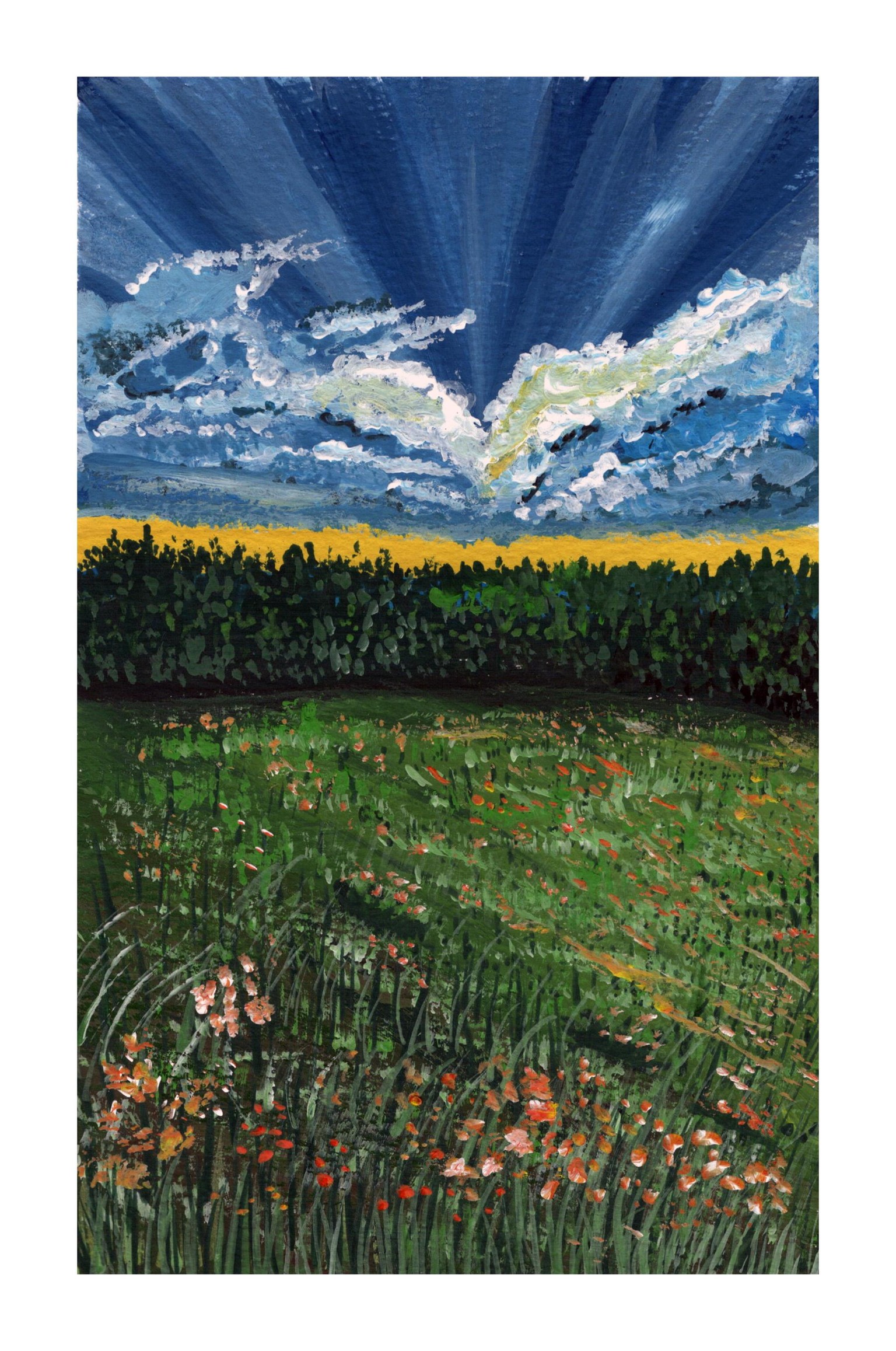 gouache sunset practice - image 2 - student project