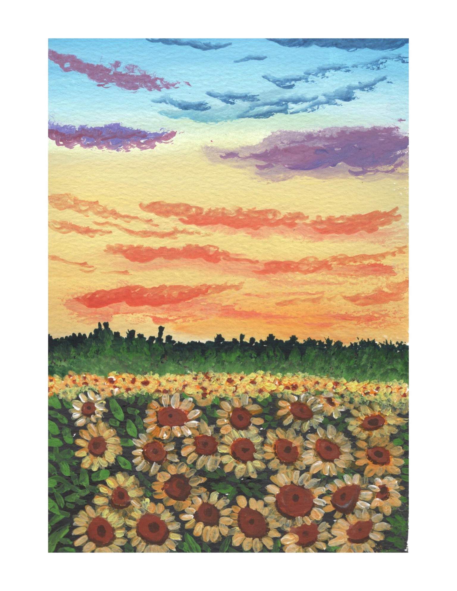 gouache sunset practice - image 5 - student project