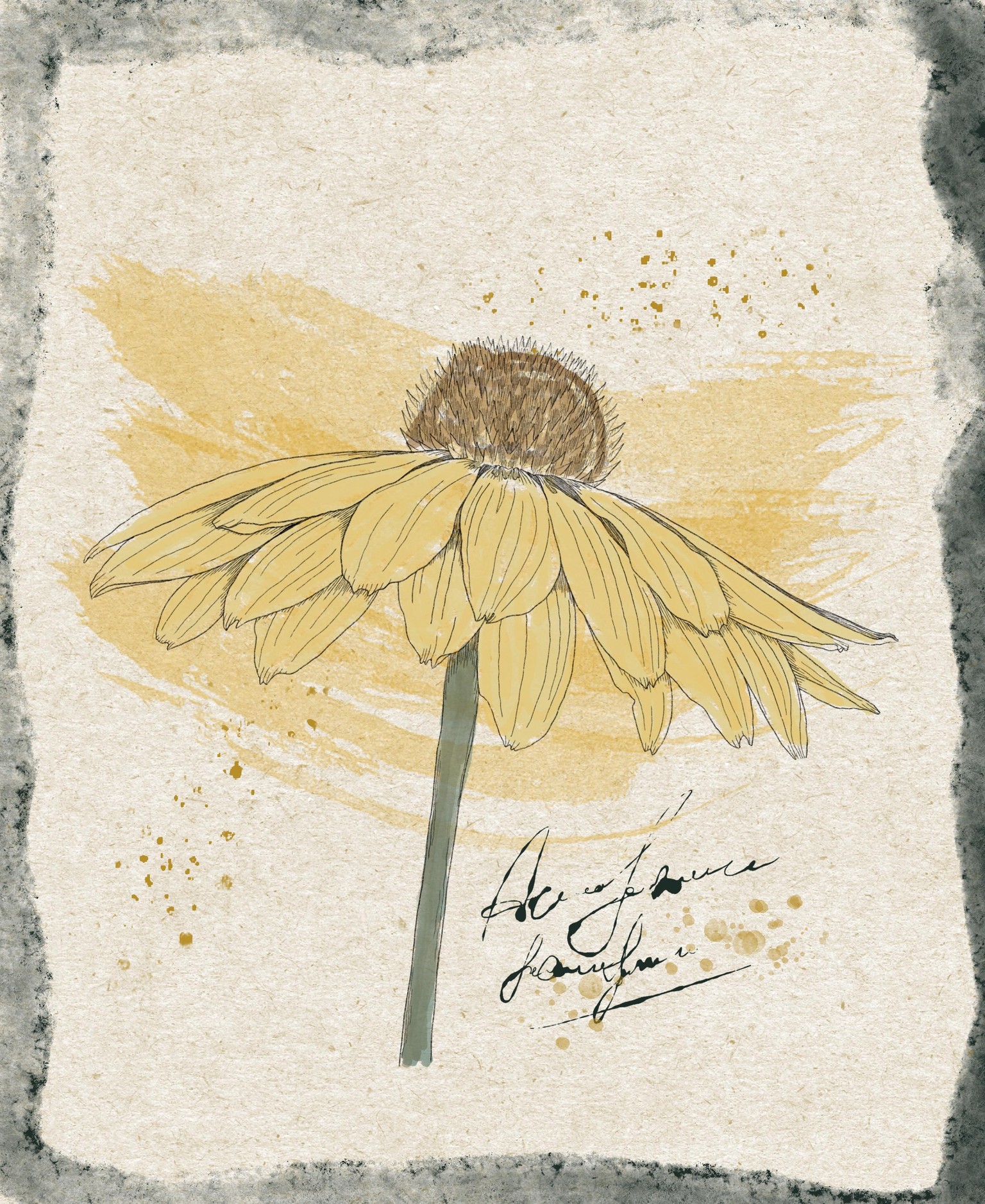 Watercolour botanical wall art in procreate - image 1 - student project
