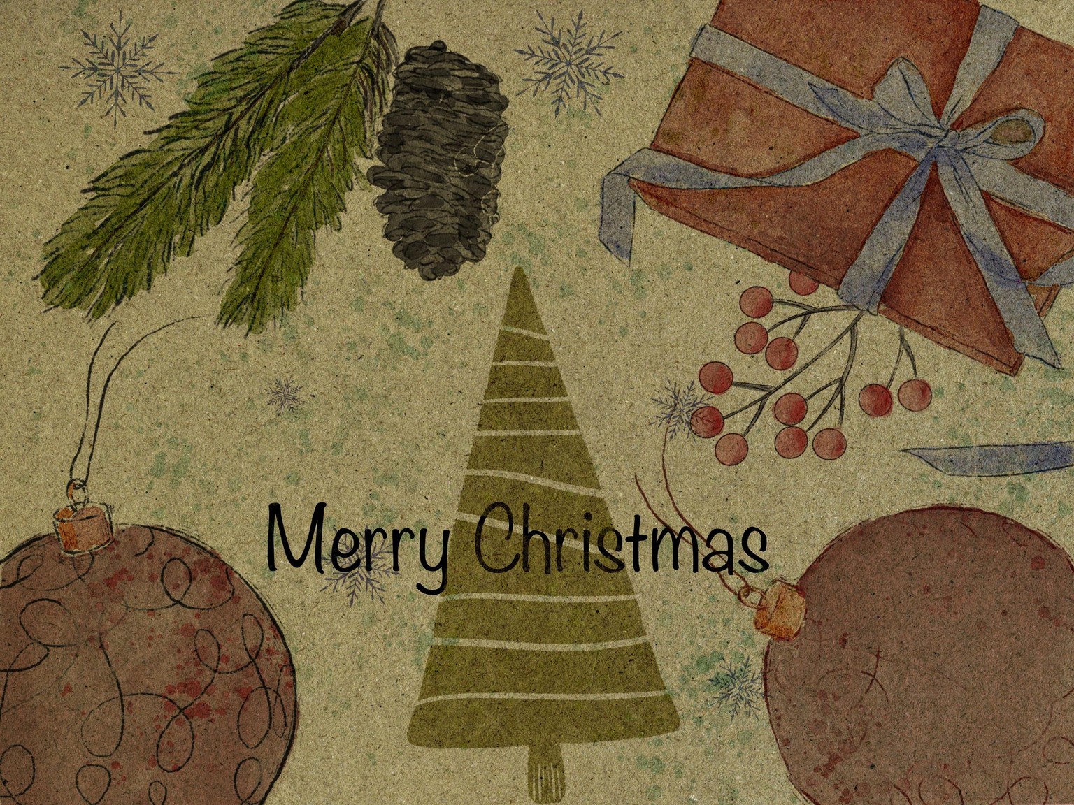 Vintage Christmas card I procreate with Inga Yoon - image 1 - student project