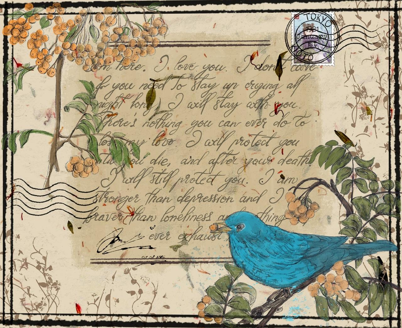 Vintage postcard in procreate - image 1 - student project