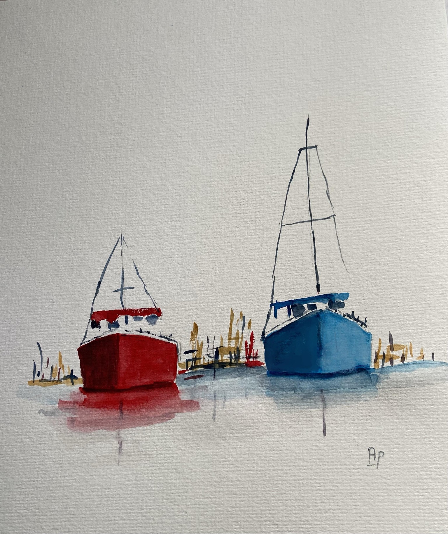 Loose watercolour boats with Nadine Dudek - image 1 - student project