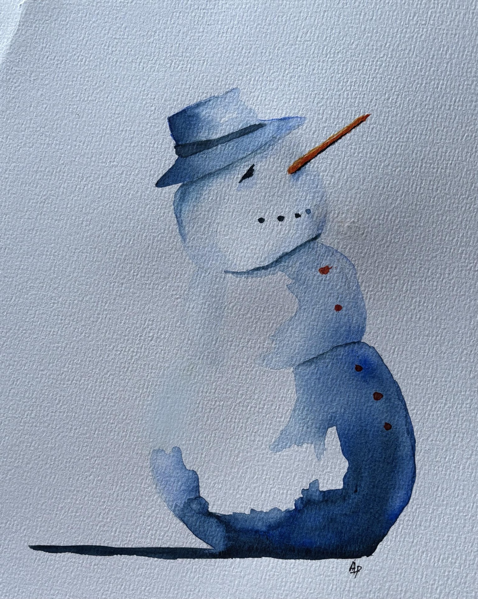 Watercolour snowman with Paul Cheney - image 1 - student project