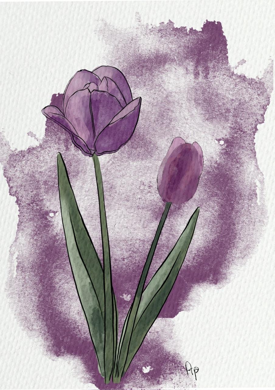 Painting watercolour florals in procreate - image 1 - student project